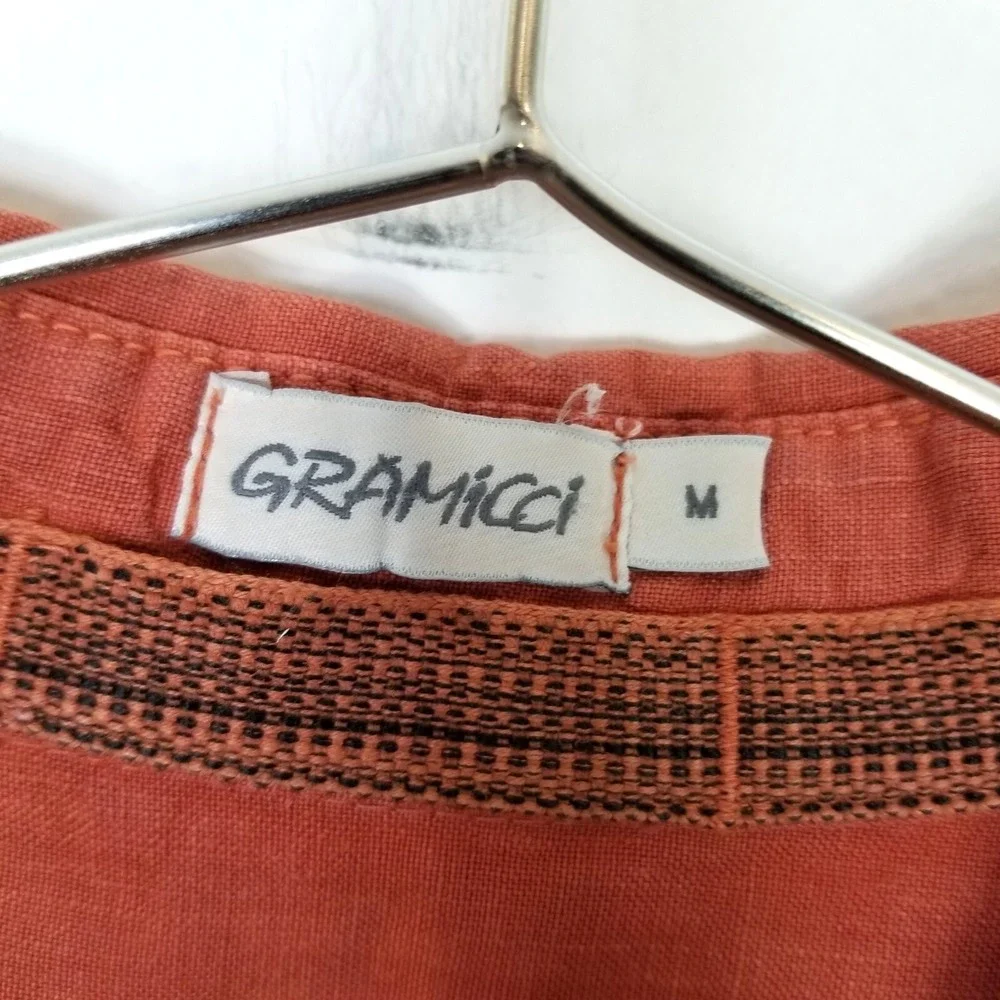 Gramicci Men Short Sleeve Button Down Shirt Sz M Burned Orange Short Sleeve - Picture 6 of 7